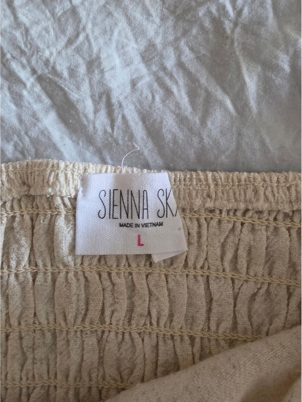 Sienna Sky Cream Cropped Tank Top with Adjustable Straps, Size Large - Picture 3 of 5